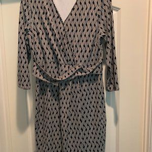 Talbots Wrap (closed) dress Black & White PM